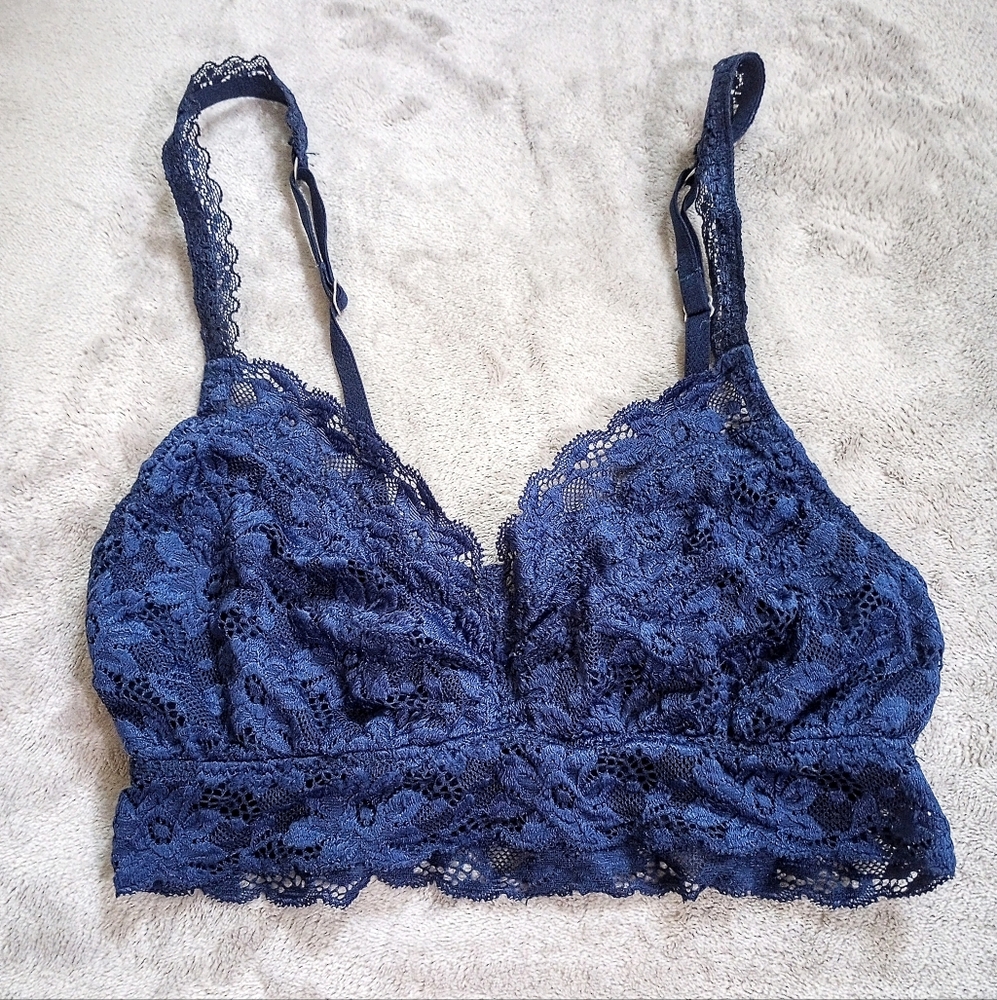 Aerie Navy Lace Bra Bralet Small S